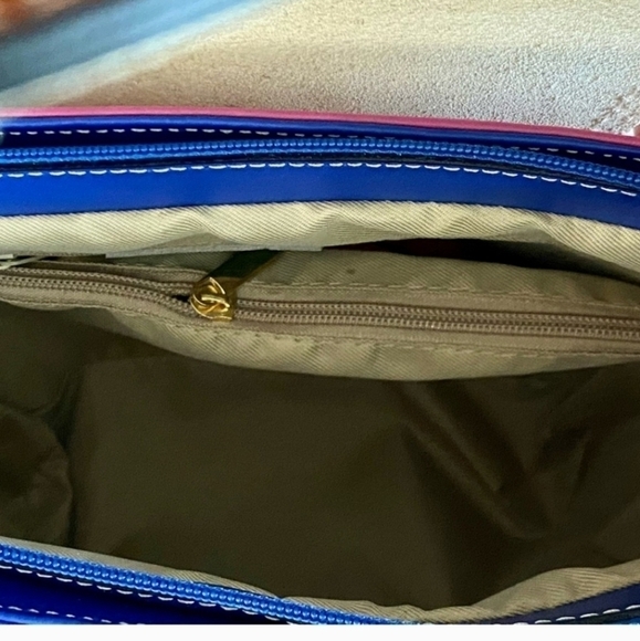 Silvano Borgatti Leather Color Block Handbag NWT - Picture 8 of 14